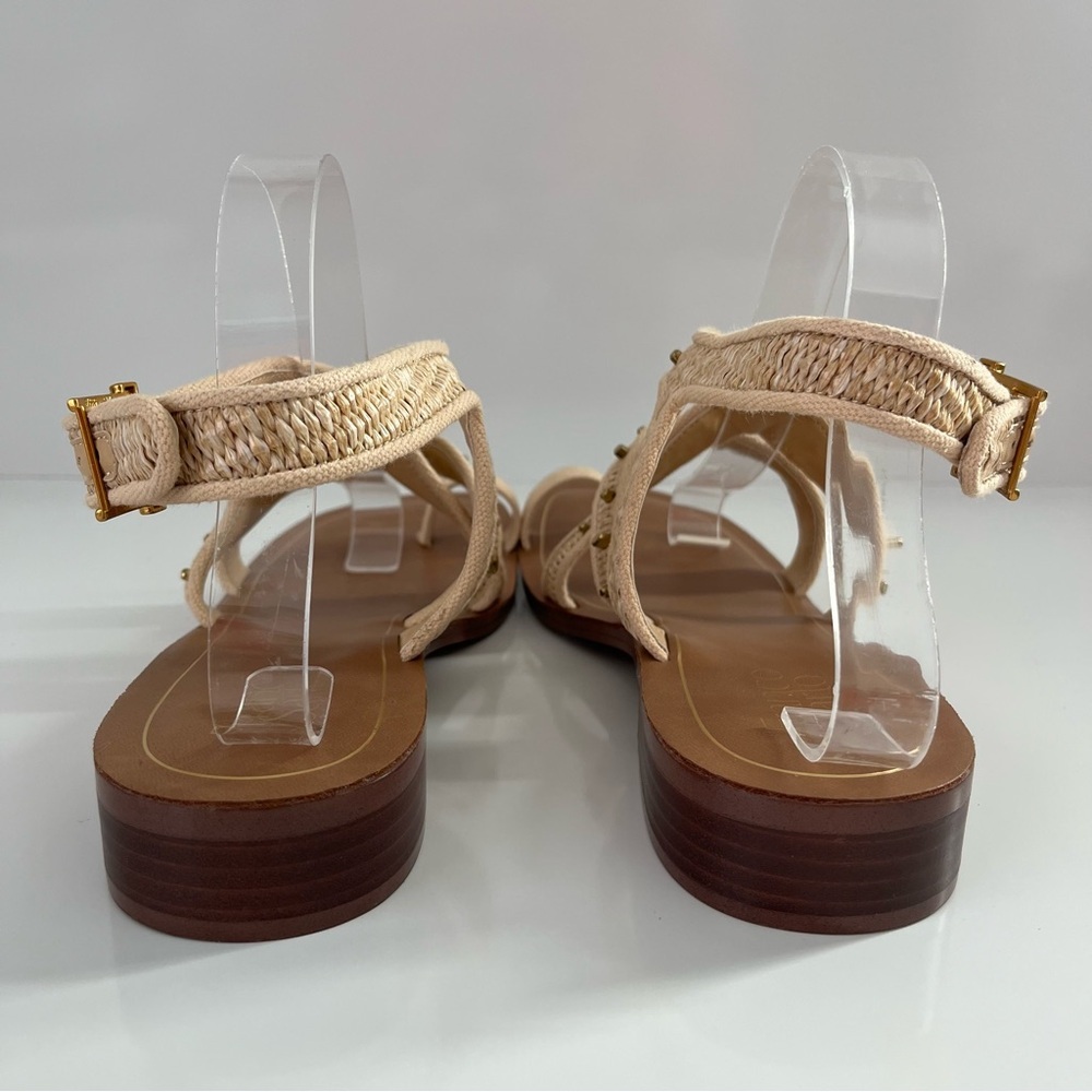FRANCO SARTO Ina Toe Loop Sandal In Natural Raffia NEW - Picture 9 of 12